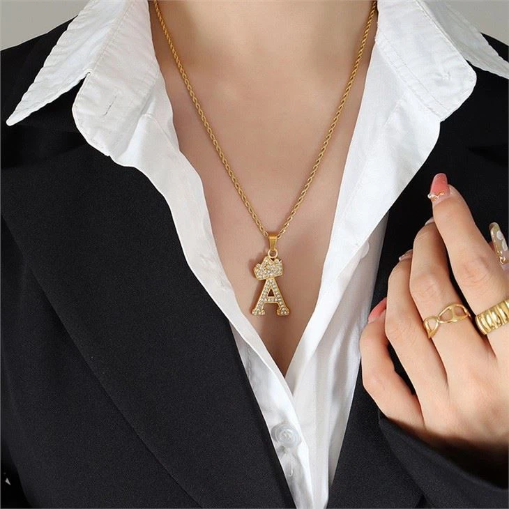 stainless steel letter necklace
