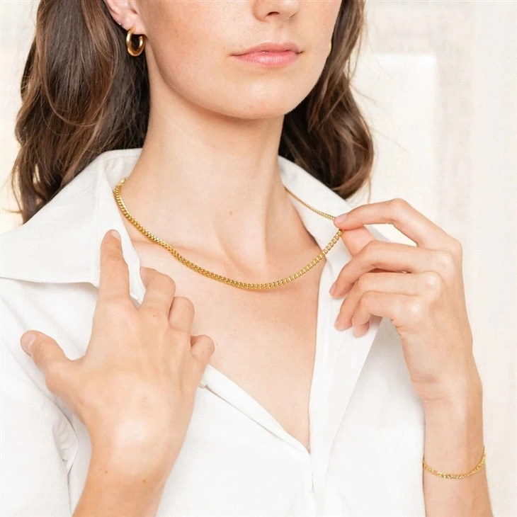 3mm 7mm Curb Chain Necklace