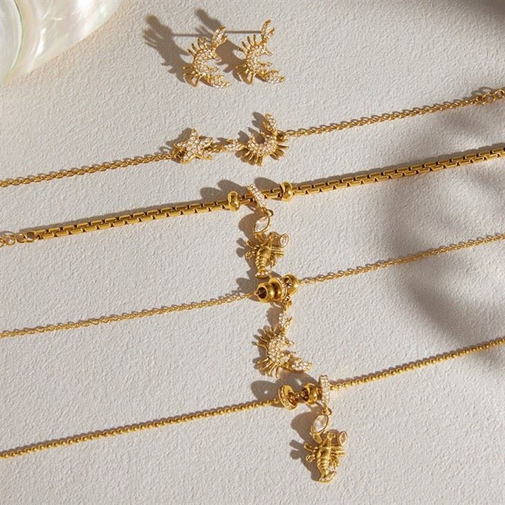 Sparkling Lobster Charm Bracelet high quality